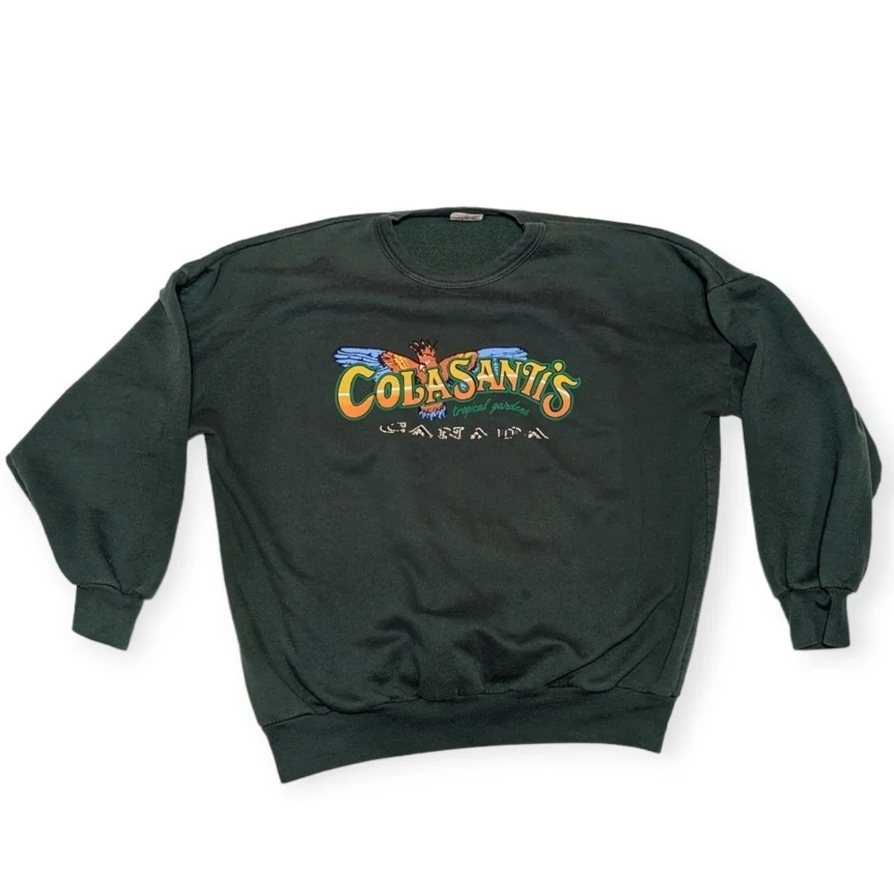 Vintage Green Colasantis Canada Crew Neck Sweatshirt Oceanic Medium Unisex